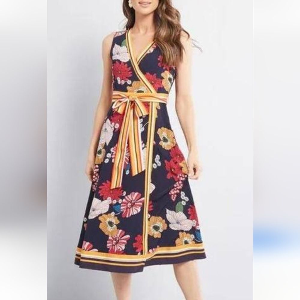 NWT Liza Luxe Wrap Front Dress